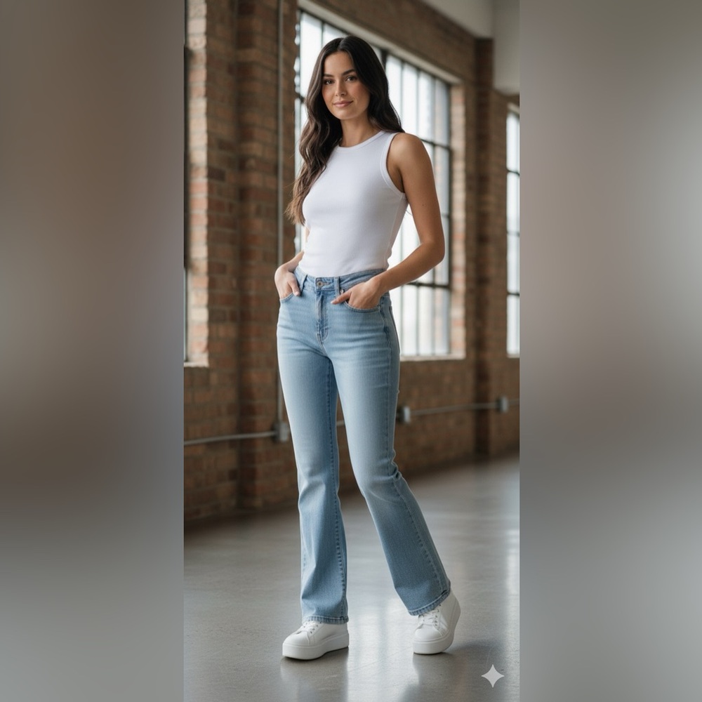 Edikted Light Blue Flare Jeans